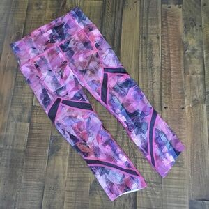 Lululemon On Pace Running Crop Sun Dazed Multi Size 4